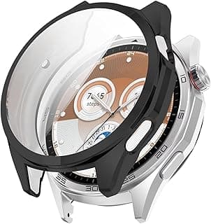 جراب لساعة هواوي Watch GT 6 مقاس 46mm، سيليكون ناعم يغطي الساعة بالكامل 360 درجة، أسود [جراب متوافق مع Watch GT 6 مقاس 46mm - أسود]
