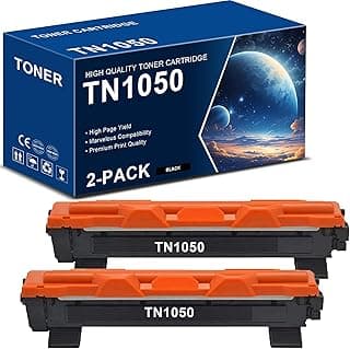خراطيش حبر متوافقة بديلة لـ Brother TN1050 لطابعات HL-1110 DCP-1510 HL-1210W DCP-1610W HL-1112 MFC-1810 HL-1212W MFC-1910W DCP-1612W DCP-1512 (أسود، عبوتان)