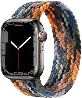 سوار ساعة ابل Solo Loop مضفر مرن متوافق مع مقاسات 38mm 40mm 41mm 42mm 44mm 45mm 49mm للرجال والنساء، سوار نايلون مطاطي لساعات iWatch Series Ultra SE 8 7 6 5 4 3 2 1
