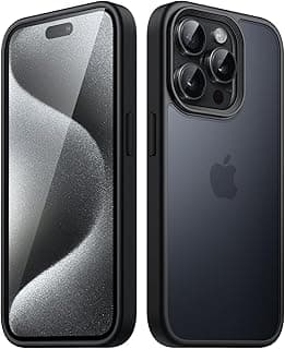 Mobile Magic Shockproof Bumper Case Black Solid Matte TPU Frame with Anti-Scratch Clear Back for Apple iPhone (15 Pro)