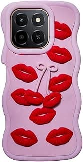 جراب ظهر اكيرا لهاتف Honor X6C، خامة TPU، تصميم بـ 3D Lip، حماية من الصدمات، تصميم مانع للانزلاق - (وردي وأحمر)