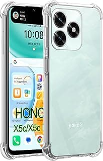 جراب شفاف GIOPUEY متوافق مع Honor X5C/X5C Plus، جراب TPU نحيف جداً، حماية بوسائد هوائية، مضاد للاصفرار ومضاد للصدمات