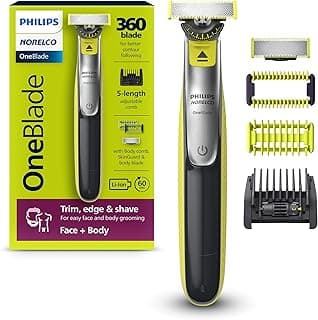 Philips Norelco OneBlade 360 Face + Body Hybrid Electric Trimmer and Shaver, QP2834/70
