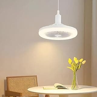 Ceiling Fan with Lights - Compact 30W Design Featuring Dimmable Multi-Color LEDs, Remote Timing, and Three-Speed Options, Ideal for Small Spaces in Bedrooms and Work Areas
