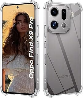جراب ISOI متوافق مع OPPO Find X9 Pro، حماية كاملة مع ممتص صدمات هوائي، سيليكون TPU ناعم فائق النحافة، شفاف