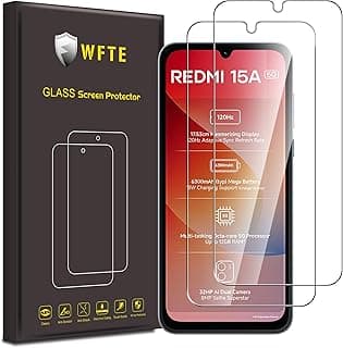 عبوة 2 قطعة حماية شاشة زجاج مقوى لهاتف شاومي Redmi A7 Pro/Redmi 15A/Poco C81/C81 Pro، سمك 0.26mm صلابة 9H