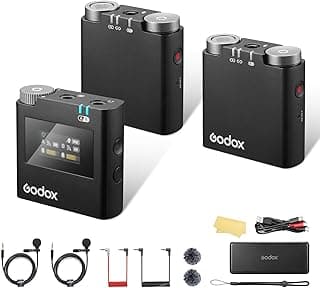 نظام ميكروفون لافالير لاسلكي Virso M2، طقم ميكروفون (2TX+1RX) مع علبة شحن، 2.4GHz مدى 200 متر، إلغاء ضوضاء للكاميرا والهاتف واللابتوب