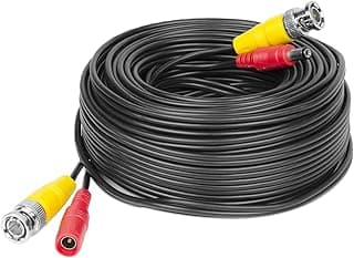 Amcrest 60FT 4K Security Camera Cable, BNC, Coaxial, Pre-Made, Compatible with 4K HDCVI, HDTVI, Analog, DVR