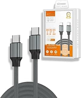 Cable LC441C USB-C to USB-C Cable 1M, 65W PD Fast Charging & Data Transfer, Durable Braided Charger Cord for Smartphones, Laptops & Tablets - Gray (USB-C to Type-C)
