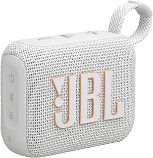 سماعة بلوتوث محمولة GO 4 بتصميم مقاوم للماء IP67، تشغيل 7 ساعات، صوت JBL Pro، بيس قوي، اتصال متعدد السماعات - رمادي | ضمان سنة