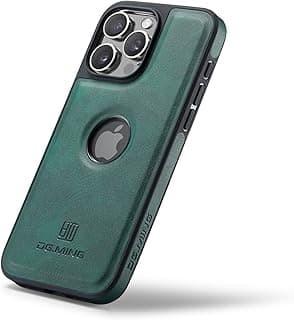 Case Cover Premium Retro Faux Leather Back Case with Logo CutOut Shockproof Compatible with IPhone 16 Pro (green)