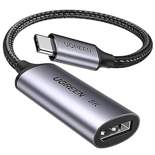 محول كابل 8K@60Hz USB C إلى ديسبلاي بورت 1.4، 4K@240Hz HDR ثاندربولت 4 إلى ديسبلاي بورت، USB C إلى DP مجدول ألومنيوم متوافق مع ماك بوك برو/اير، ايباد برو، جالاكسي S23، ديل