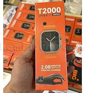ساعة ذكية t2000 Ultra بشاشة 2.08 بوصة مقاس 49mm واتصال بلوتوث لاسلكي (متعددة الألوان)