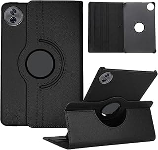 360 Degree Rotatable Leather Case For Honor Pad 10 12.1 inch, Black, Smart Multi-Angle Stand With Auto Sleep Function