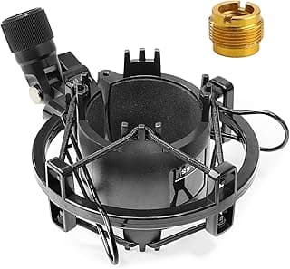 SUNMON AT2020 Shock Mount, Shock Mount Stand Reduces Vibration Noise for Audio Technica AT2020 AT2035 AT4040 AT2020USB ATR2500x Condenser Mic