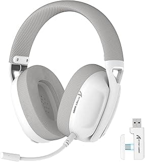 L80 Ultra-Light Wireless Gaming Headphones, Bluetooth 5.3, 2.4G, 3.5 mm Wired, 50 Hours, Pro-G 40 mm Driver, Noise Cancelling Microphone, for PC, Mac and Mobile Devices - White
