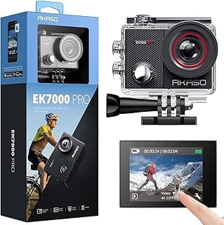 اكاسو كاميرا اكشن EK7000 برو 4K مع شاشة تعمل باللمس EIS 130 قدم، كاميرا مقاومة للماء بجهاز تحكم عن بعد، كاميرا تحت الماء مع مجموعة ملحقات خوذة