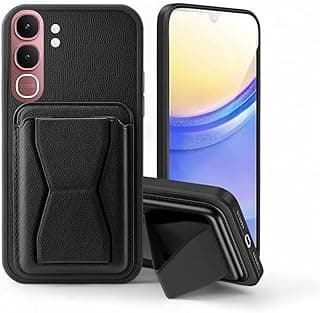 Leather Case Compatible for Vivo Y21D Shockproof Leather Back Card Storage & case built-in Stand PU leather for a stylish look, comfortable grip (Black)