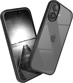 EAZY CASE Case for iPhone 16, Mobile Phone Case with Ultra Impact Protection, Shockproof and Scratch-Resistant, Thin Protective Case with Camera Protection, Silicone Cover Clear Hybrid Mobile Phone