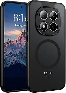 جراب مغناطيسي لهاتف شاومي Redmi Note 15 Pro 5G مقاس 6.83 بوصة [متوافق مع Magsafe] حماية عسكرية، ظهر مطفي شفاف مضاد للخدش - أسود
