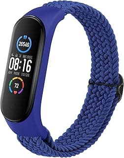 Dl3 Mobilak Nylon Wristband Compatible for Xiaomi Mi Band 7/Mi Band 6/Mi Band 5/Mi Band 4/Mi Band 3, Adjustable Braided Elastic Solo Loop for Mi Band 7 6 5 4 3, Sport Strap Smart Watch Accessories