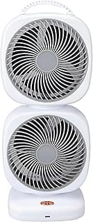 Turbo Fan - Compact oscillating white table fan with 350-degree rotation, 5 adjustable speeds, double airflow layer for cooling efficiency, USB rechargeable, ideal for office and bedroom use