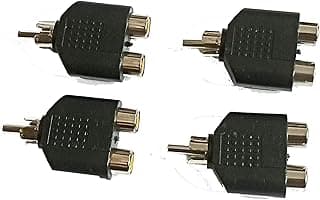 محول كابل صوت Y 1 ذكر إلى 2 أنثى RCA AV، عدد 4 قطع