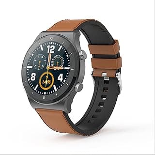 Revo Smartwatch, 1.3" HD Touchscreen, Bluetooth Calling, Smart Watch with Rolling UI & Dual Button Technology, Spo2, Heart Rate & Temperature Monitoring (Tan Leather)