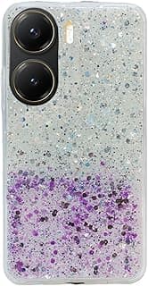 CASE Compatible with Xiaomi Poco X7 Pro Case, Clear Glitter Bling Sparkly, Soft TPU Frame Bumper, Hard-Back Cover for Women & Girls, Transparent Protective Phone Case (02)
