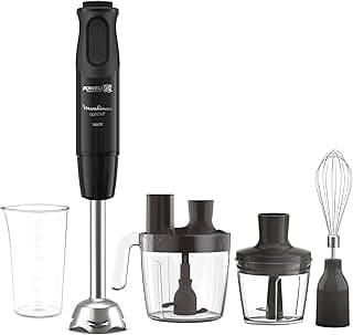 Optichef Hand Blender, 1000 Watts, 20 Functions, 3 L Food Processor, 500 ML Chopper, Whisk, Black - DD6553EG