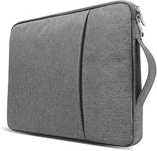 شنطة جراب لابتوب متوافقة مع Macbook Neo 13/13.6/14 بوصة ابل MacBook Air، لينوفو، ديل، اتش بي، شنطة بوليستر مع جيب، 13/14 بوصة رمادي