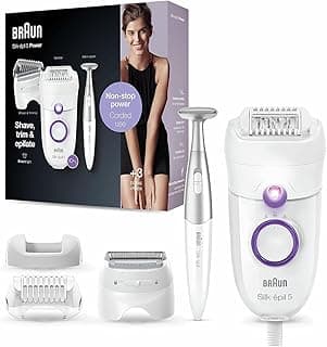 Silk-épil 5 Power 5825 Epilator For Hair Removal With Shaver & Bikini Trimmer, 3 In 1, Non-Stop, Power, Corded Use - International Warranty