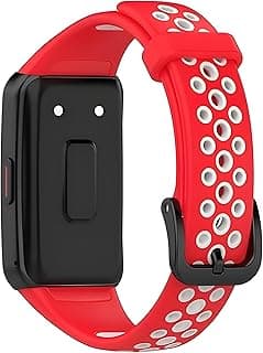 Compatible with Honor Band 6 Smart Watch Strap Double Color Breathable Sport Replacement Strap for Women Men Women Red White
