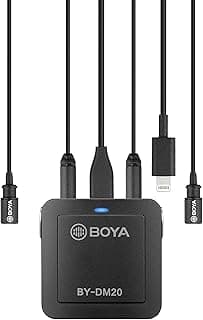 BY-DM20 Digital Lavalier Microphone With Foam Mic Windscreen And Small Clip For IPhone/Smartphone - Black