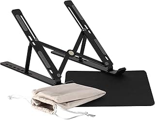 Multi-Angle Adjustable Foldable Anti-Slip Portable Ventilated Cooling Notebook Stand (Black)