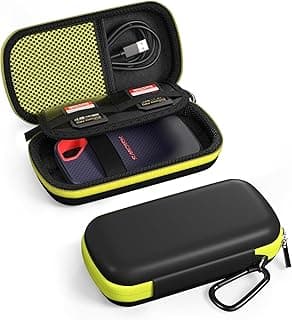 ProCase Hard Carrying Case for SanDisk Extreme/SanDisk Extreme Pro Portable External SSD, 500GB 1TB 2TB 4TB 8TB USB-C Solid State Drive, EVA Shockproof Travel Case with 2 SD Card Slots -GreenBlack