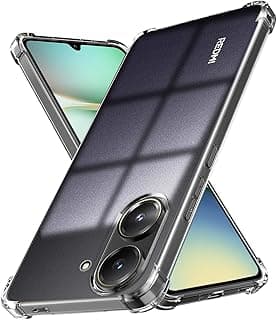 1 × جراب متوافق مع Redmi A5 4G، جراب حماية سيليكون شفاف، ممتص صدمات TPU