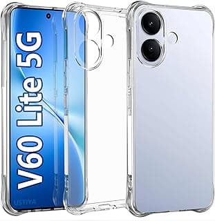 USTIYA Case for Vivo V60 Lite 5G Clear TPU Four Corners Military-Grade Protection Cover Transparent Soft funda