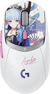 ماوس جيمنج لاسلكي لوجيتك G309 إصدار Kamisato Ayaka الخاص، مفاتيح LIGHTFORCE هجينة، مستشعر Hero 25K، وزن 86 جرام وعمر بطارية 300+ ساعة مع بطارية AA، 6 أزرار قابلة للبرمجة، للكمبيوتر وماك