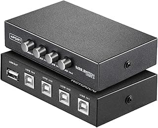 مفتاح USB بـ 4 منافذ لمشاركة أجهزة الكمبيوتر، موزع لتقسيم الطابعة لأربعة أجهزة كمبيوتر تشترك في ماسح ضوئي واحد وطابعات وجهاز عرض وكاميرا ولوحة مفاتيح من اوجيتيو