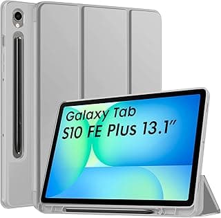 Case for Samsung Galaxy Tab S10 FE Plus 13.1 inch Cover Case with [Pencil Holder] [Soft Flexible Case] for Samsung Tab S10 FE Plus 13.1 inch Tablet [Auto Sleep Wake Support] - Grey