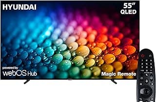 55 Inch Frameless WebOS 4K UHD Smart QLED TV with Built in Receiver, Black - L55HYNDA750