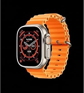 W&O X9+ Ultra 2 Smartwatch with 49mm AMOLED HD Display, with Bluetooth Calling & NFC, Includes Wireless Charger & Sports Strap, Compatible with Wearfit Pro (Orange)