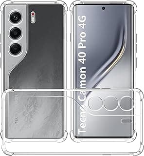 جراب لـ Tecno CAMON 40 Pro 4G شفاف TPU حماية عسكرية للأركان الأربعة غطاء ناعم