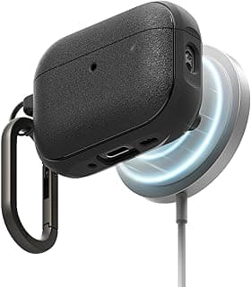 Onyx Magnetic for Airpods Pro 3 Case with Carabiner [Compatible with MagSafe] Non-Slip Anti-Fingerprint Textured, Shockproof Protective Cover - Black