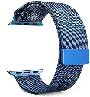 Magnetic Milanese Loop Stainless Steel Metal Strap Watch Bands For Apple Watch 42MM Blue
