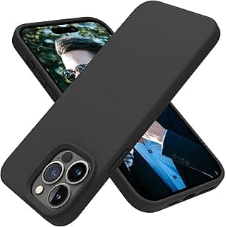 Dl3 Mobilak Compatible with iPhone 14 Pro (6.1 Inch) Case, Liquid Silicone Case, Full Body Protective Cover, Shockproof, Slim Phone Case, Anti-Scratch Soft Microfiber Lining - Black