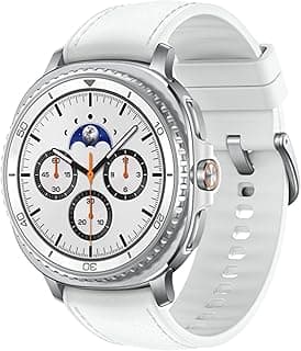 Galaxy Watch8 Classic (46mm LTE, White) with 3nm Processor | Dual GPS | Sapphire Glass & Stainless Steel | 5ATM & IP68 | BP, ECG, IHRN & Vascular Load Monitoring | Anti-oxidant Index