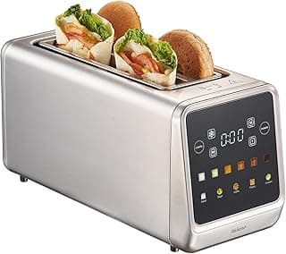 4 Slice Toaster with Touch Screen and Memory Function, Single Slice Technology, Timer, Defrost and Warm-up Function, Stainless Steel Toaster with 6 Browning Levels, 5