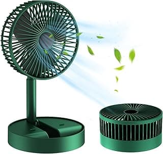 Mini USB Personal Desk Fan Folding Fan 360 Degree Rotation Height Adjustable for Home Office Study Table (Green)